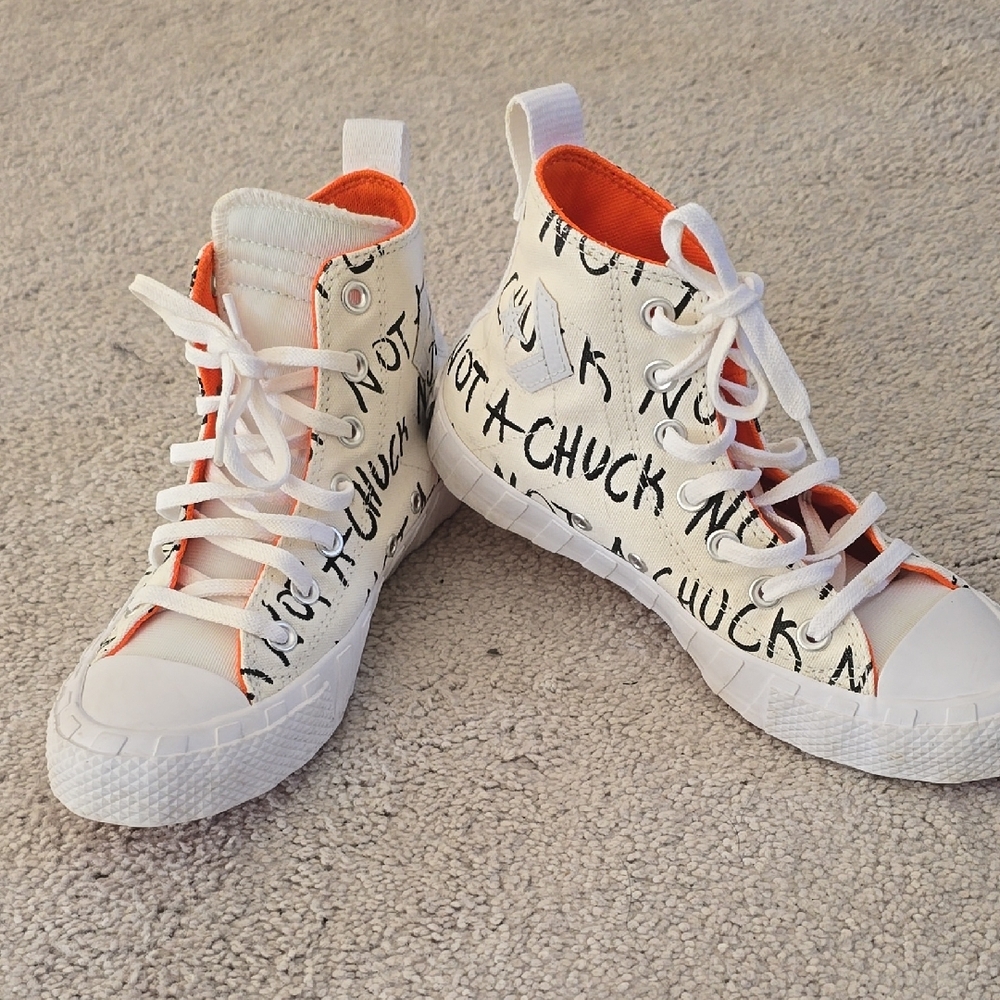 Converse High-Top Sneakers - White and Orange